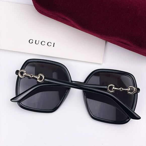 NEW Gucci  GG0890S 001 Black Gray Square Women Sunglasses - Picture 9 of 11